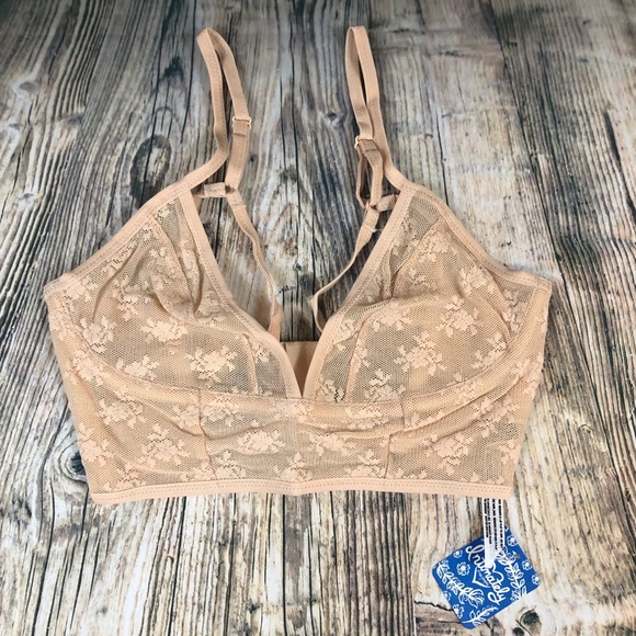 New‼️ Free People Isabella Lace Nude Bra Bralette - Picture 2 of 8